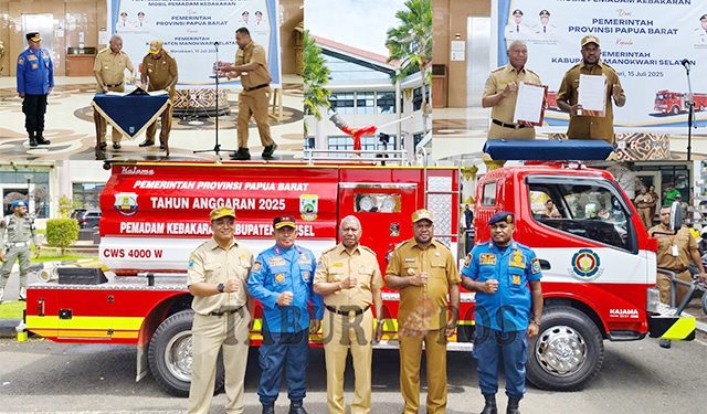 Pemkab Mansel Terima Bantuan Mobil Damkar Dari Pemprov Papua Barat