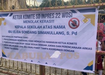 Mengatasnamakan Ketua Komite, Terpampang Protes Tolak Kepala SD Negeri 22 Wosi
