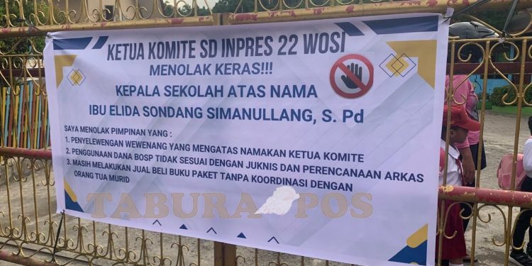 Mengatasnamakan Ketua Komite, Terpampang Protes Tolak Kepala SD Negeri 22 Wosi