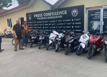 Polresta Manokwari Ungkap Kasus Curanmor, 10 Unit Sepeda Motor Berhasil Disita