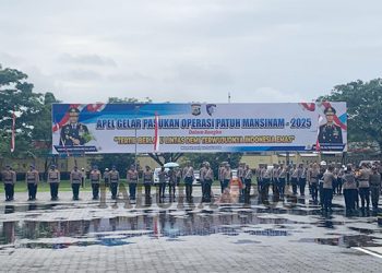 Polda – Polresta Manokwari Gelar Apel Pasukan Operasi Patuh Mansinam 2025