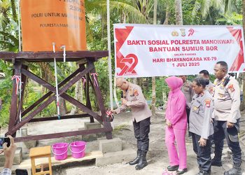 Polresta Manokwari Bantu Sumur Bor Untuk Warga BLK Sanggeng
