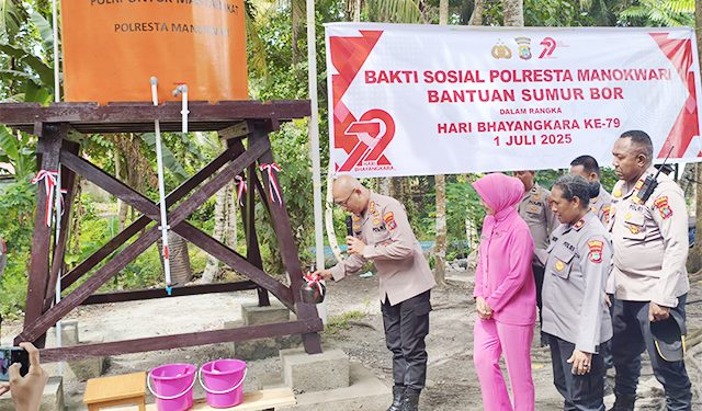 Polresta Manokwari Bantu Sumur Bor Untuk Warga BLK Sanggeng