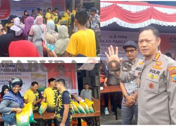 Jelang HUT RI, Polresta Sorong Kota Gandeng Bulog Gelar Pangan Murah