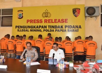 Polda Papua Barat Gelar Konferensi Pers Pengungkapan Tambang Ilegal