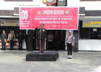 Polres Fakfak Gelar Upacara HUT ke-80 Kemerdekaan RI: Kobarkan Semangat Nasionalisme, Teguhkan Pengabdian Polri untuk Negeri