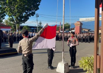 Polresta Manokwari Gelar Upacara Peringatan HUT RI ke-80 di Lapangan apel Mapolresta Manokwari17 Agustus 2025
