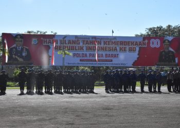 Polda Papua Barat Gelar Upacara Peringatan HUT ke-80 Kemerdekaan Republik Indonesia