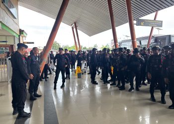 100 Personel Brimob Polda Papua Barat Diberangkatkan ke Sorong Papua Barat Daya Amankan Aksi Unjuk Rasa