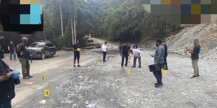 Satgas Damai Cartenz Olah TKP Penyerangan Dua Anggota Brimob Nabire