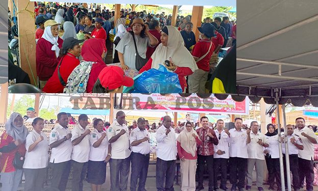 Masyarakat Serbu Pasar Induk Mariat, Pemkab Sorong Gelar Pangan Murah Sambut HUT RI ke-80