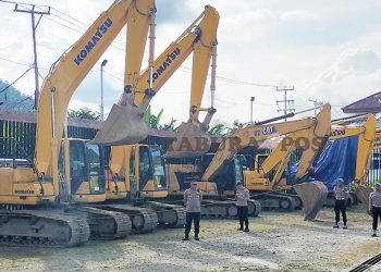 20 Penambang Emas Ditangkap, Dua DPO dan 9 Excavator Disita