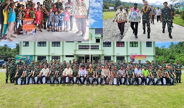 Bupati Bernard Dampingi Pangdam XVIII/Kasuari Menyerahkan Tali Kasih kepada Anak Yatim-Piatu di Mansel