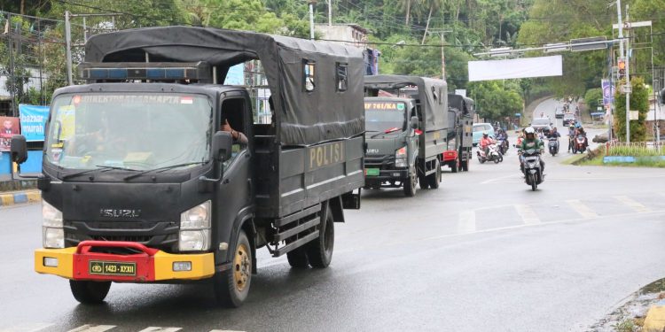 Polda Papua Barat Laksanakan Patroli Gabungan Skala Besar Pasca Aksi Unras Anarkis