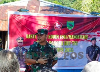 Kodim 1801 Manokwari Angkut 20 Kubik Sampah Plastik dari Teluk Sawaibu
