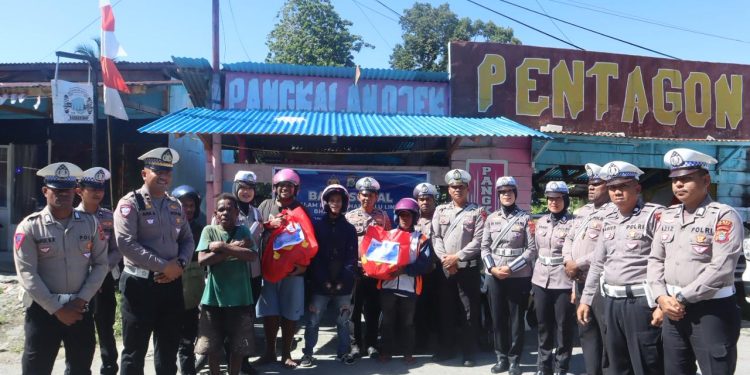 Satlantas Polres Fakfak Tebar Kepedulian di Hari Lalu Lintas Bhayangkara ke-70