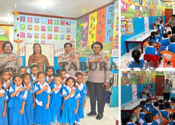 Satlantas Polresta Manokwari Tanamkan Tertib Lalu Lintas Sejak Dini di PAUD Ester Reremi