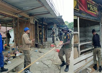 Satpol PP Manokwari Bongkar 12 Kios di Jl. Drs. Esau Sesa
