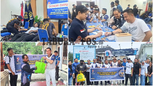 Peringati HUT ke I Kemenimipas, Kanwil Papua Barat Gelar Donor Darah dan Berbagi Paket Sembako