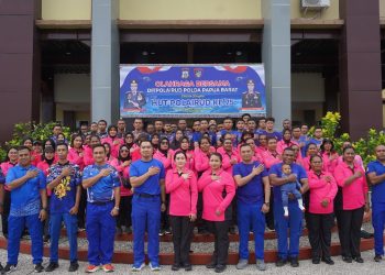 Polda Papua Barat Gelar Olahraga Bersama Dalam Rangka HUT Polairud Ke-75