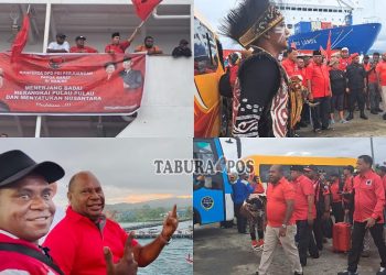 Ratusan Perahu Ketinting Sambut Peserta Konferda PDI Perjuangan Papua Barat dan Papua Barat Daya