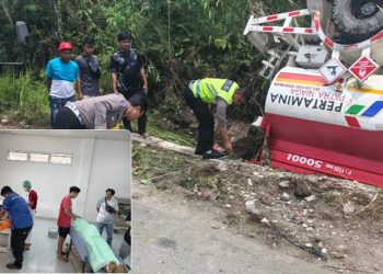 Truk Tangki Pertamina Terguling di Klamono Km 38, Dua Orang Meninggal Dunia