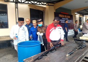 Operasi Pekat I Polres Sorong, Dua Pucuk Senpi Laras Panjang Diamankan