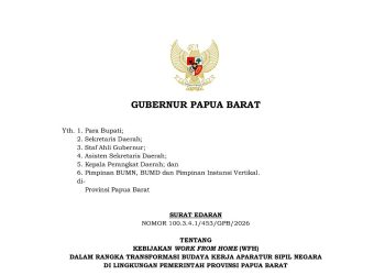 Pemprov Papua Barat Resmi Berlakukan Kebijakan WFH