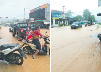 Hujan Deras, Jalan Sowi Marampa Tergenang Air