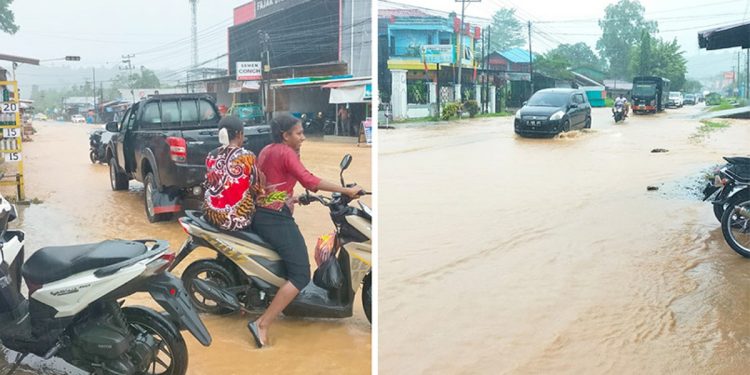 Hujan Deras, Jalan Sowi Marampa Tergenang Air