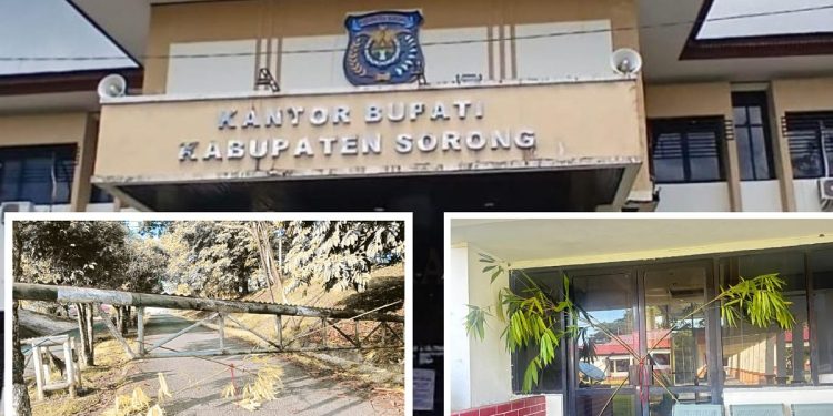 Kantor Bupati Sorong Dipalang Massa, Protes Penahanan 3 ASN Dugaan Korupsi Rp111 Miliar