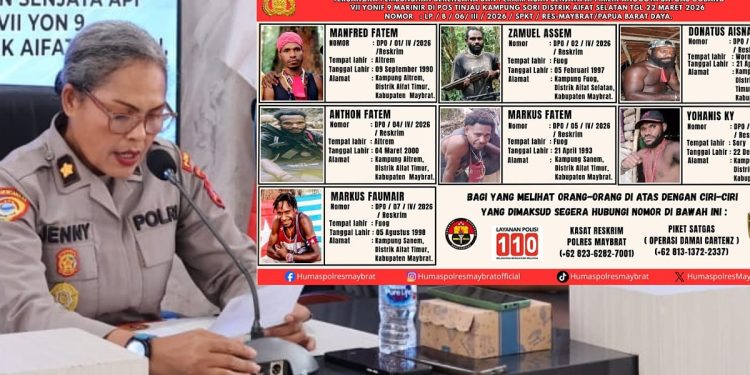 Polisi Buru 7 DPO Penembakan Dua Prajurit Marinir di Maybrat