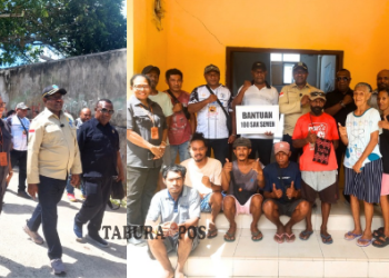 Ketua DPR PBD Serahkan Bantuan Material Bagi Warga Terdampak Gelombang Pasang di Doom Timur