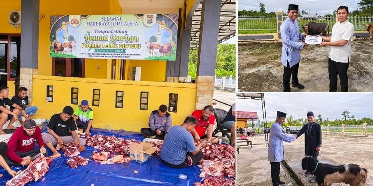 Polres Teluk Bintuni Gelar Sholat Ied Idul Adha dan Penyembelihan Kurban