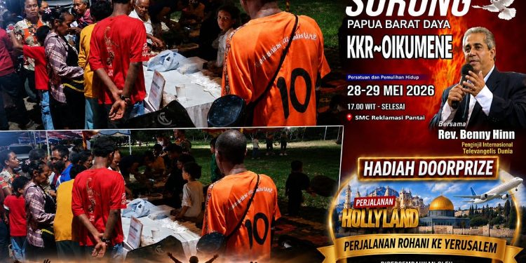 Forum Ahli Waris NNGPM, Jurnalis OAP dan Mahasiswa Bagikan 500 Gelas Bubur Kacang Hijau Gratis di KKR Oikumene Sorong