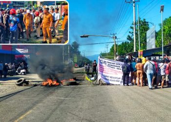 Kesekian Kalinya, Pencaker Manokwari Palang Jalan Tuntut Janji Tambahan Kuota CPNS 2021