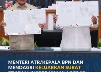 Menteri ATR/Kepala BPN dan Mendagri Keluarkan SE, Integrasikan LP2B ke Dalam RTRW dan RDTR
