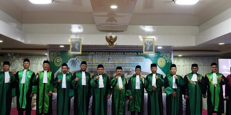 Wakil PTA Papua Barat Lantik 9 Hakim Tinggi dan 2 Ketua Pengadilan Agama
