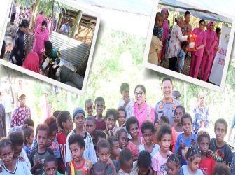 Sambut HUT Bhayangkara ke-80,Polresta Sorong Kota Gelar Tokok Sagu Bersama Warga Kokoda