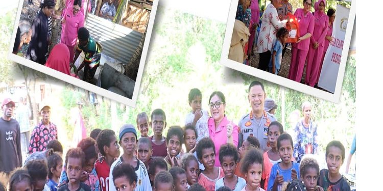 Sambut HUT Bhayangkara ke-80,Polresta Sorong Kota Gelar Tokok Sagu Bersama Warga Kokoda