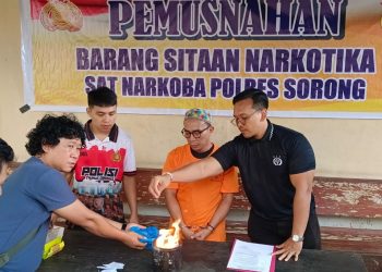 Polres Sorong Musnahkan Barang Bukti Ganja Sebanyak 30,97 Gram