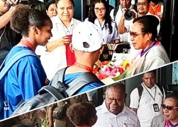 Gubernur Elisa Kambu Sambut Kepulangan Kontingen Pesparawi Papua Barat Daya