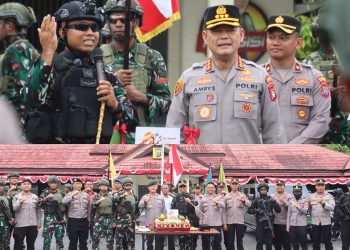 Wujud Sinergitas TNI-Polri, Polresta Sorong Kota Terima Kunjungan Silaturahmi Danyonif 762/VYS