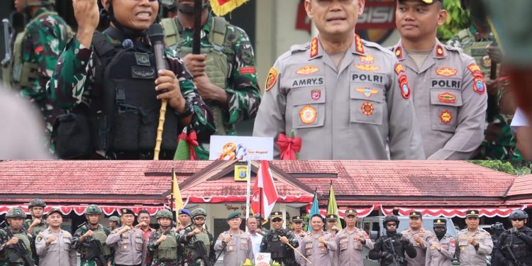 Wujud Sinergitas TNI-Polri, Polresta Sorong Kota Terima Kunjungan Silaturahmi Danyonif 762/VYS