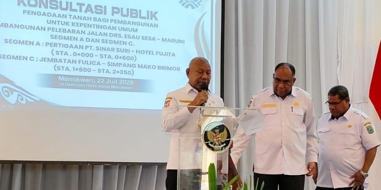 Pemprov Papua Barat Gelar Konsultasi Publik, Lanjutkan Pelebaran Jalan Esau Sesa–Maruni 950 Meter