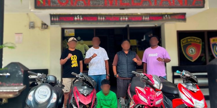 Tim Elang Polsek Sorong Barat Tangkap Pelaku Curanmor, Empat Unit Motor Berhasil Diamankan