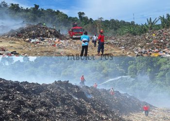 Timbulan Sampah di TPA Maisiepi  Terbakar, Tim Gabungan Kewalahan Padamkan Api Lapisan Bawah