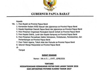 Hadapi Kemarau dan El Nino Hingga 2027, Gubernur Papua Barat Terbitkan Surat Edaran Siaga Penanggulangan Karhutla