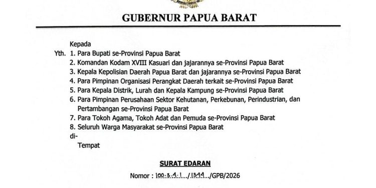 Hadapi Kemarau dan El Nino Hingga 2027, Gubernur Papua Barat Terbitkan Surat Edaran Siaga Penanggulangan Karhutla