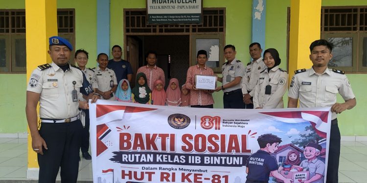 Sambut HUT ke-81 RI, Rutan Bintuni Gelar Baksos di Lingkungan Hidayatullah